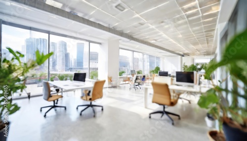 Blurring the Background in a Modern Office Interior 