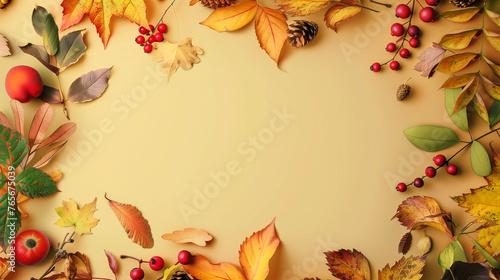 border background with copy space about autumn