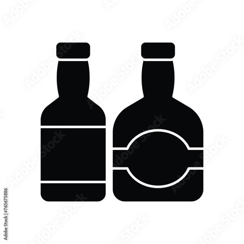 Black Solid Whiskey vector icon