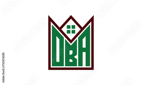 OBA initial letter builders real estate logo design vector. construction, housing, home marker, property, building, apartment, flat, compartment, business, corporate, house rent, rental, commercial