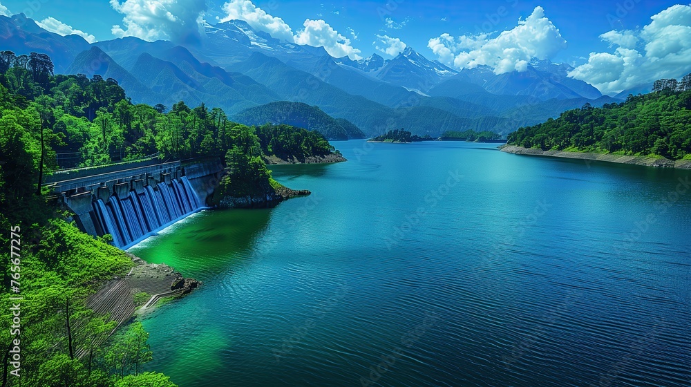 Clean energy generated by wind turbines, power plants and solar cells surrounded by green fields. Clean energy generated by wind turbines, power plants and solar cells surrounded by green fields.