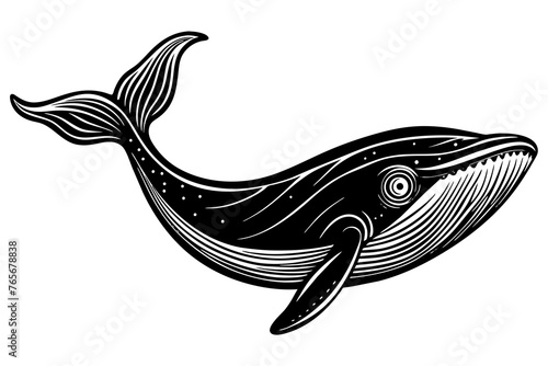 Whale silhouette vector art illustration