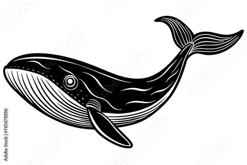Whale silhouette vector art illustration
