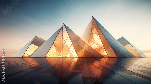 Modern abstract style cube shape building