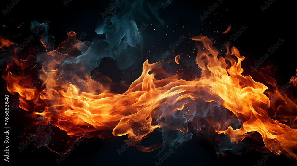 Fire and ice, heat and cold concept Fire and ice, heat and cold concept