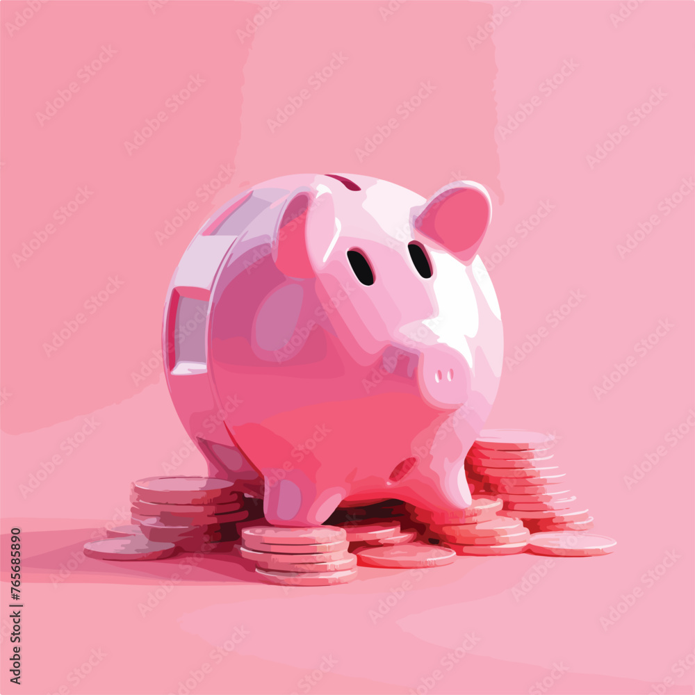Pink Refund money icon isolated on pink background.