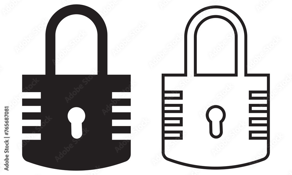Lock icon collection. Locked black line icon set. Flat security symbol. Vector illustration. EPS 10 Lock icon collection. Locked black line icon set. Flat security symbol. Vector illustration. EPS 10
