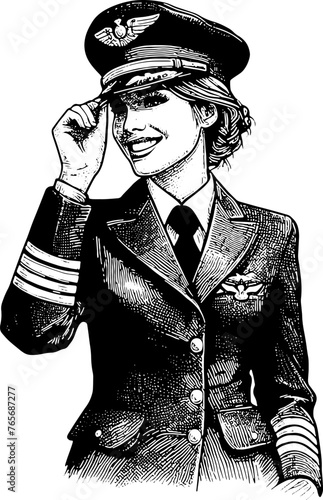 Woman Capitan Pilot 