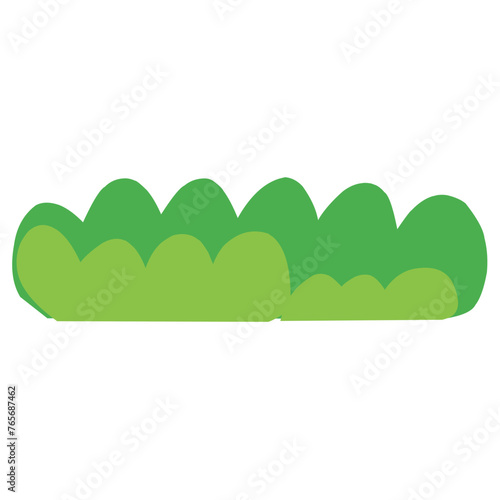 Vector bush green grass ,Simple flat illustration isolated on white background.