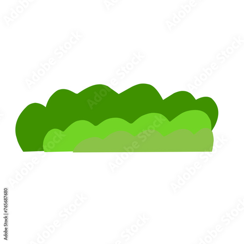 Vector bush green grass ,Simple flat illustration isolated on white background.