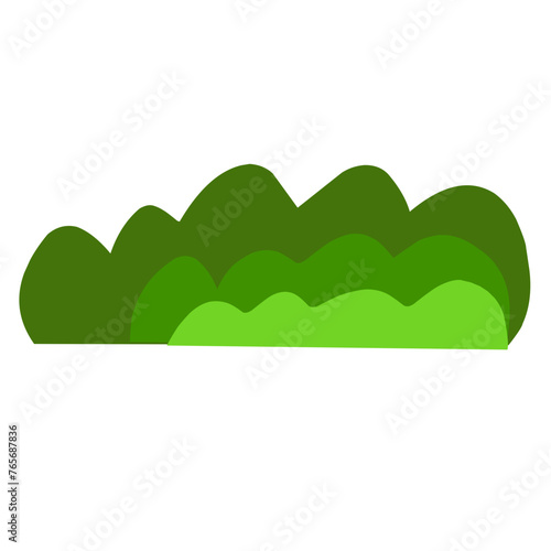 Vector bush green grass ,Simple flat illustration isolated on white background.