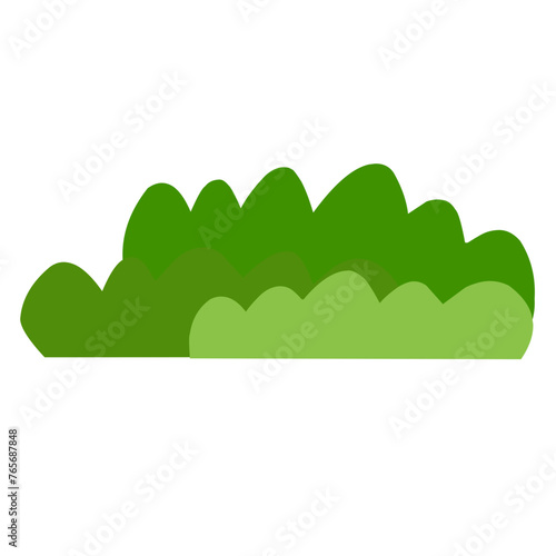 Vector bush green grass ,Simple flat illustration isolated on white background.