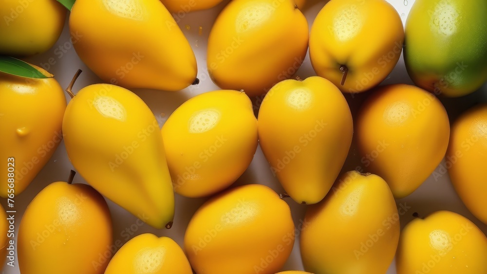 Mango fruit splashing in water with splash and bubbles on white background. generative ai Mango fruit splashing in water with splash and bubbles on white background. generative ai