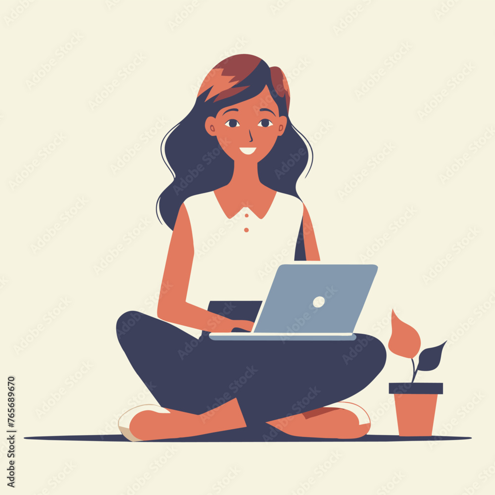 Women working at desk - A women working at desk in the modern environment. Flat design vector illustration with beautiful background
Women working at desk - A women working at desk in the modern environment. Flat design vector illustration with beautiful background