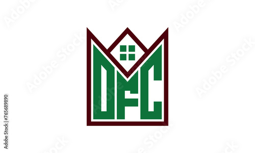 OFC initial letter builders real estate logo design vector. construction, housing, home marker, property, building, apartment, flat, compartment, business, corporate, house rent, rental, commercial