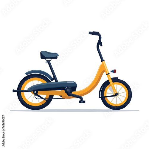 Recumbent bike flat vector illustration. Laid-back