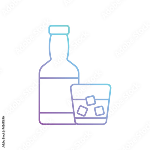 Gradient Line Whiskey vector icon
