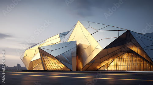Modern abstract style cube shape building exterior © Derby