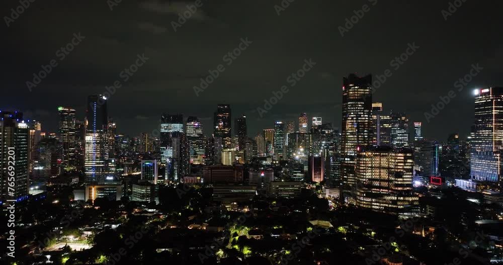 Top view of Jakarta with skyscrapers and residential areas Top view of Jakarta with skyscrapers and residential areas