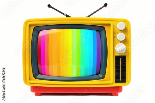 Television photo on white isolated background