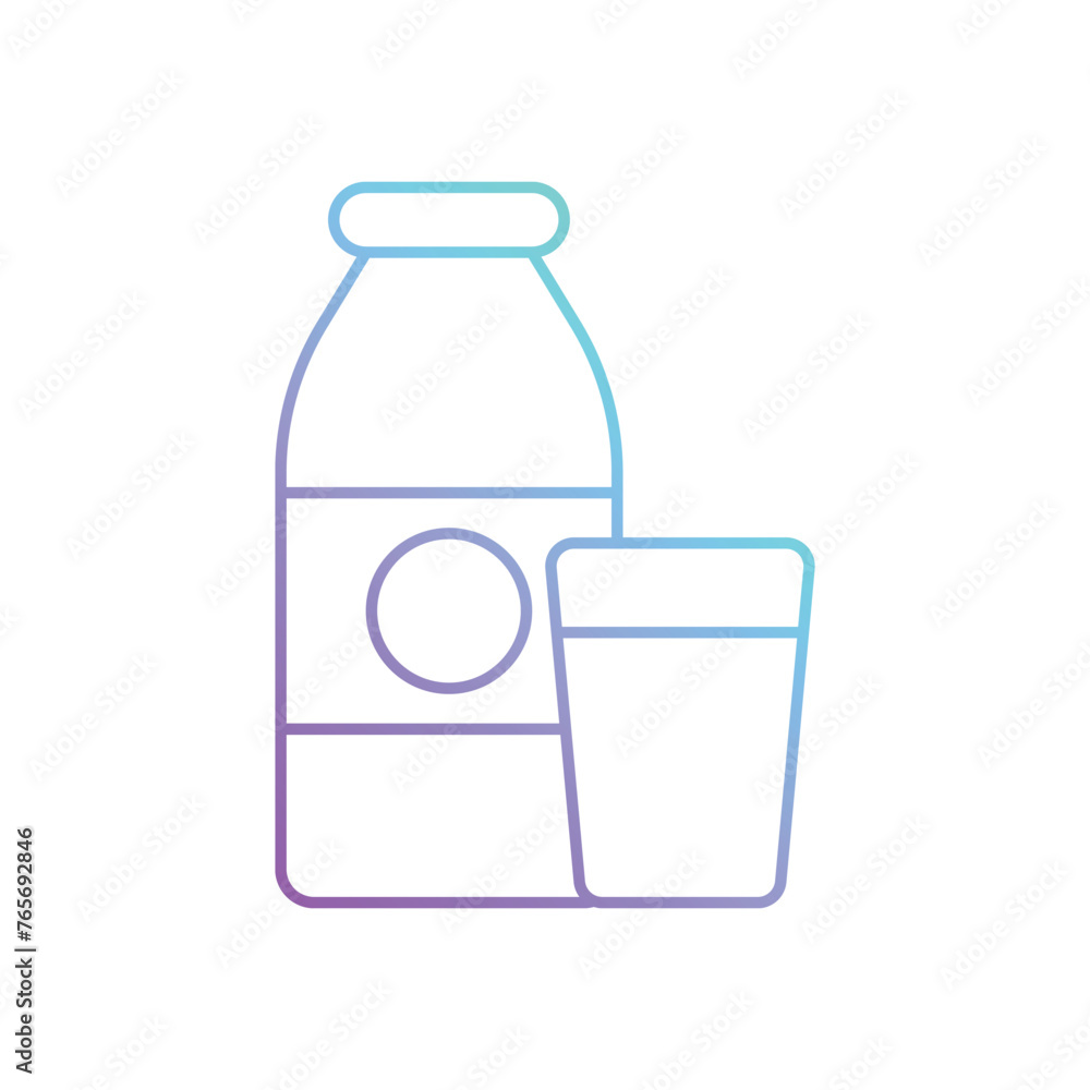 Gradient Line Milk vector icon Gradient Line Milk vector icon