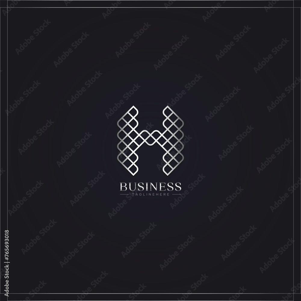 3d realistic letter h business monogram line shape logo 3d realistic letter h business monogram line shape logo
