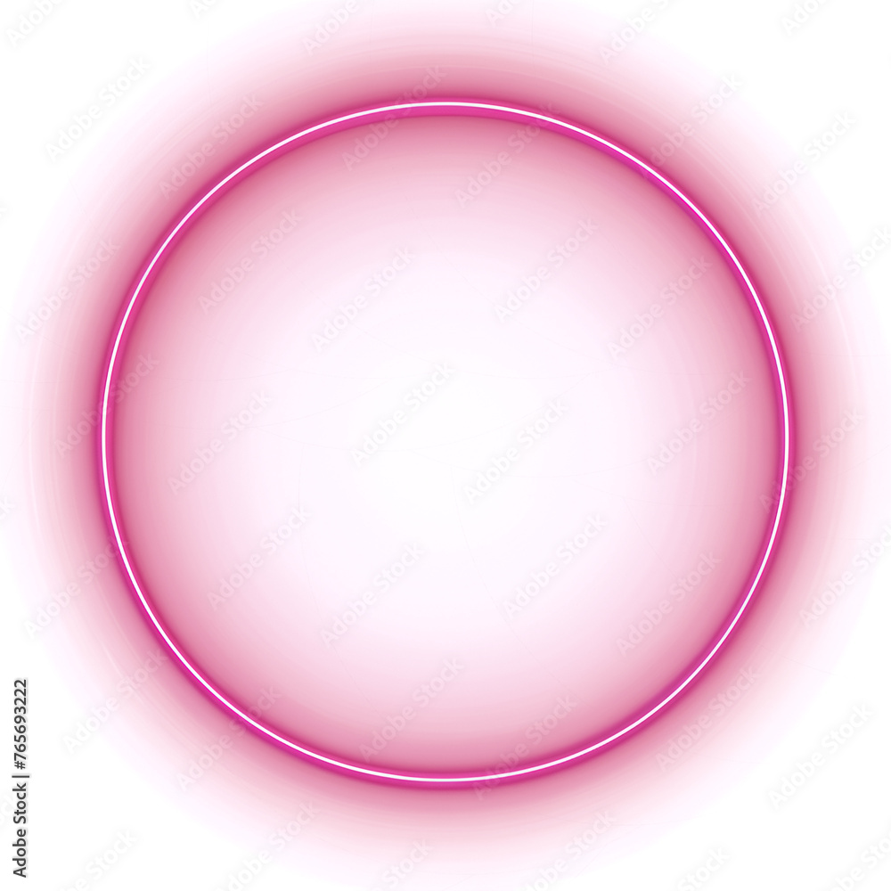 Obraz premium Neon ring on transparent background