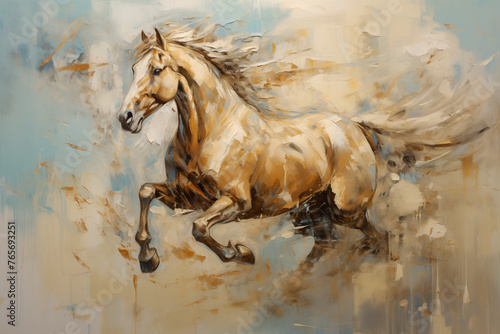 abstract artistic background with a horse, in oil paint type design © Animaflora PicsStock