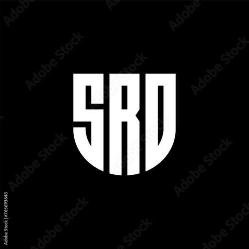 SRD letter logo design with black background in illustrator, cube logo, vector logo, modern alphabet font overlap style. calligraphy designs for logo, Poster, Invitation, etc.