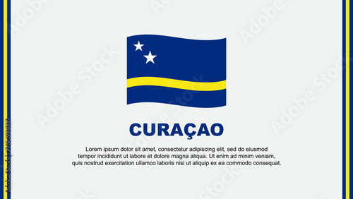 Curacao Flag Abstract Background Design Template. Curacao Independence Day Banner Social Media Vector Illustration. Curacao Cartoon