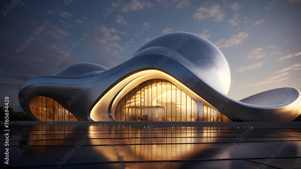 Obraz premium Modern abstract style cube shape building exterior