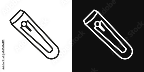 Grooming Nail Clipper Icons. Personal Care and Manicure Instrument Symbols.