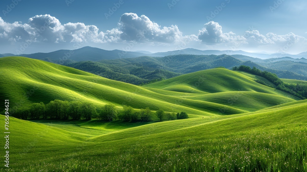 Stunning Green Landscape With Trees and Bushes