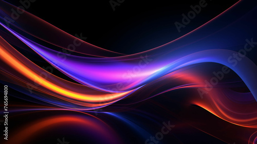 Modern wavy neon gradient light abstract background