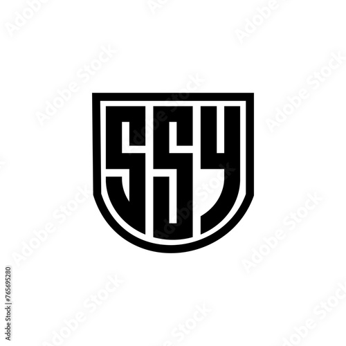 SSY letter logo design with white background in illustrator, cube logo, vector logo, modern alphabet font overlap style. calligraphy designs for logo, Poster, Invitation, etc. photo