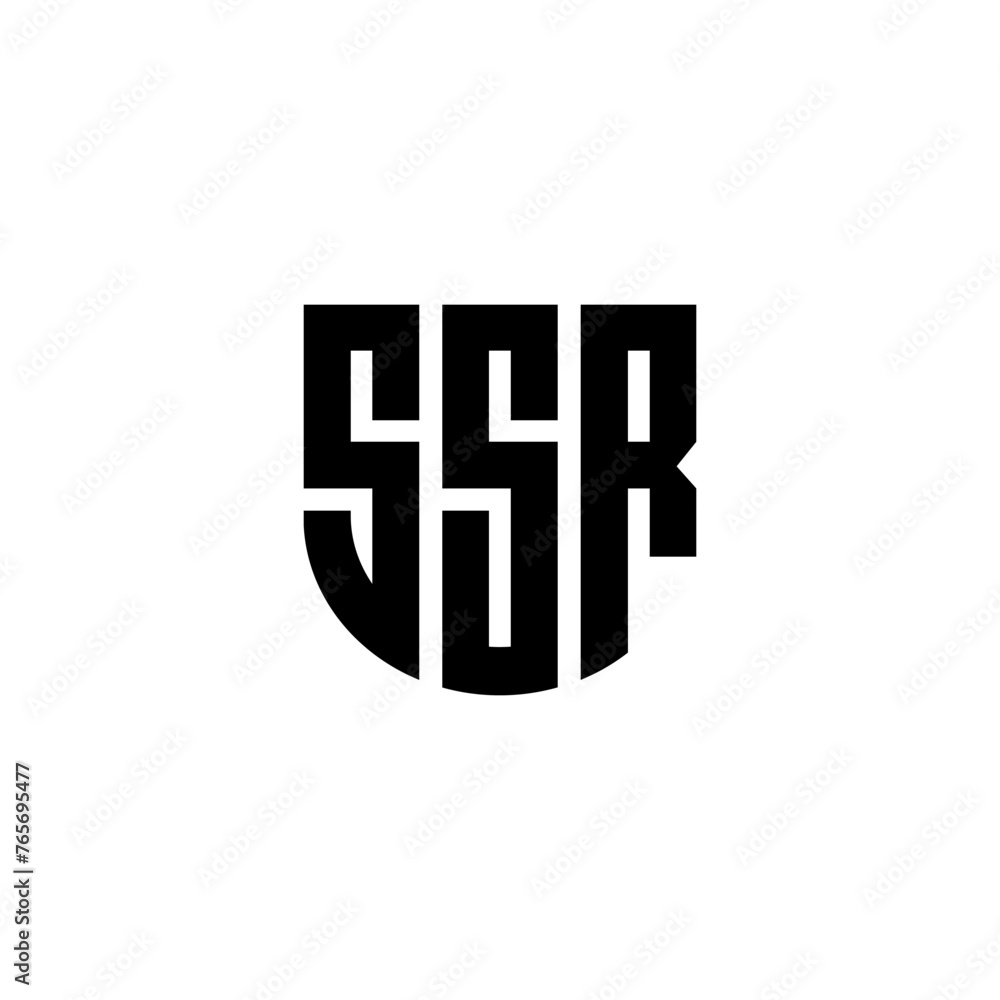 SSR letter logo design with white background in illustrator, cube logo, vector logo, modern alphabet font overlap style. calligraphy designs for logo, Poster, Invitation, etc.
