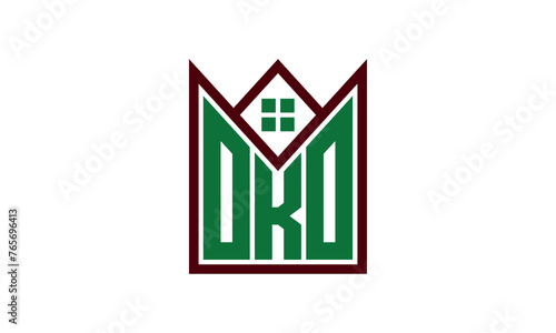 OKO initial letter builders real estate logo design vector. construction, housing, home marker, property, building, apartment, flat, compartment, business, corporate, house rent, rental, commercial