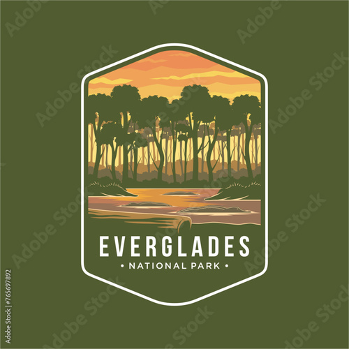 Everglades National Park Emblem patch logo illustration