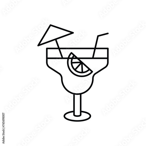 Thin Line Lime Juice vector icon