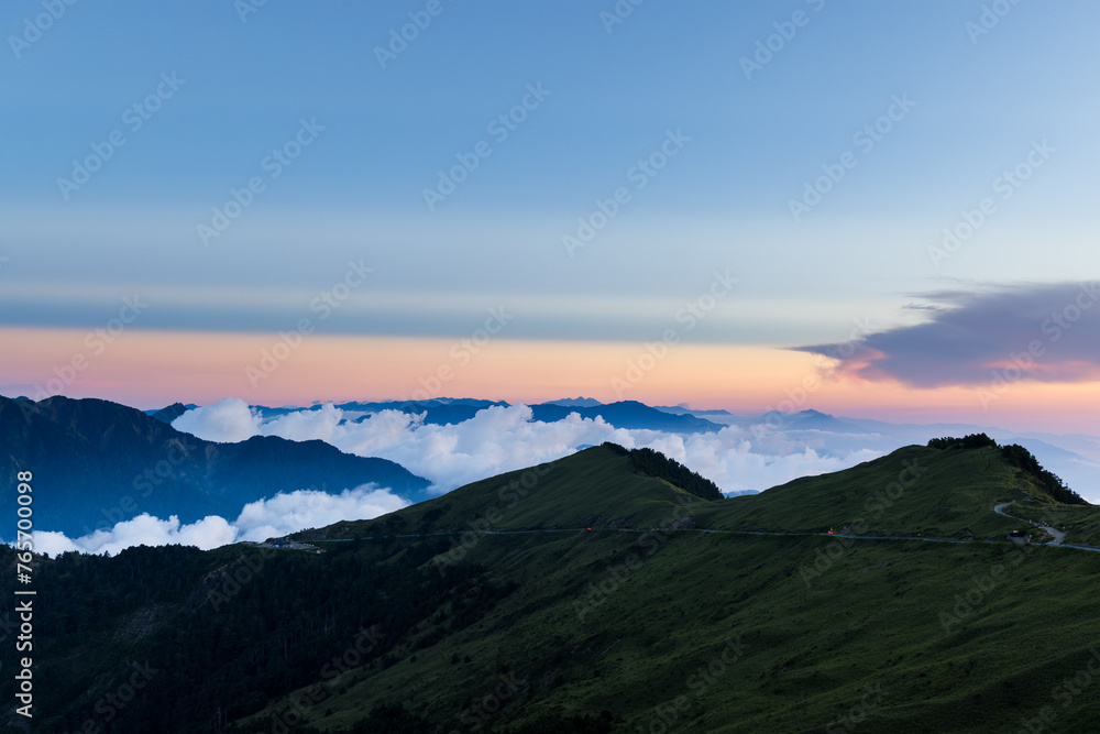 Beautiful scenery over the mountain in Taiwan