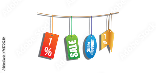 1% promotion sale label best offer free vector