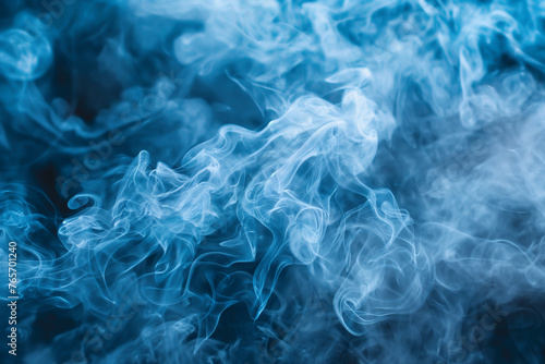 White smoke wave art in blue background.