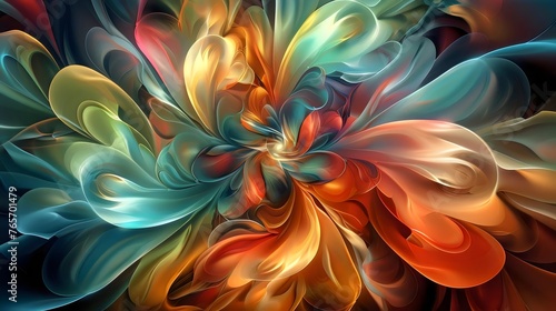 Abstract Colorful Swirls Dynamic Fluid Art Vibrant Digital Wallpaper