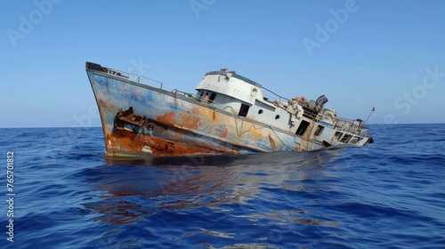 The shipwreck capsized off the coast  © lastfurianec