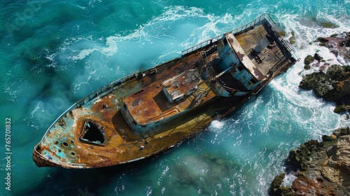 The shipwreck capsized off the coast 