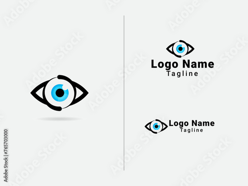 Colorful vision logo design. Eye care logo design. Lens. Realistic eye logo. Circle shape. Eye art. Premium logo art. Gradient color. Human. Black color.