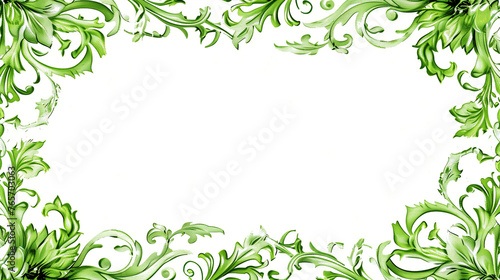 Ornate Green Floral Border © TY