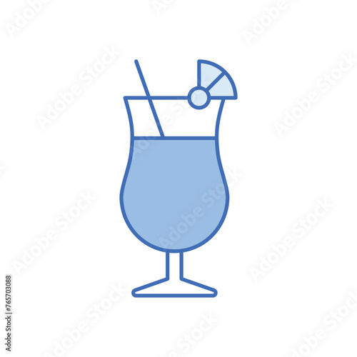 Blue Line Pina Colada vector icon