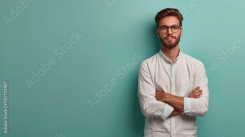 Man in Gray Jacket Pointing at Camera © olegganko