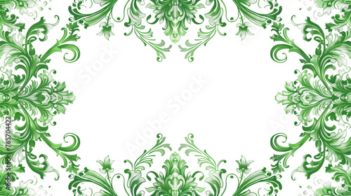 Ornate Green Floral Frame